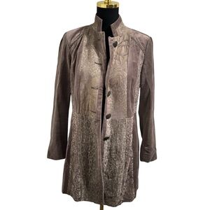 Chicos Women’s Patchwork Boho Whimsigoth Velvet Medieval Size 0 Coat